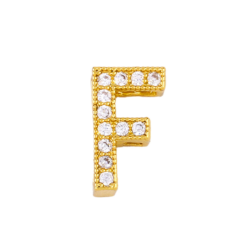 Wholesale 26 English Alphabets Gold-plated Necklaces with Diamonds
